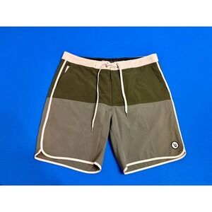 Vuori Cruise Boardshorts 34‎ V314 Green Stretch Quick Dry 7" Swim Surf Shorts